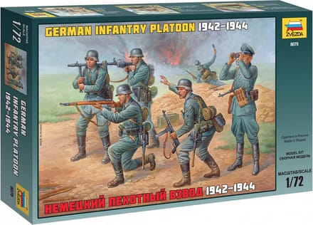 Zvezda Modelbouwpakket Militaire voertuigen - 8078 German Infantry Platoon 1942-1944 Plastic - 1:72 - Modelbouw