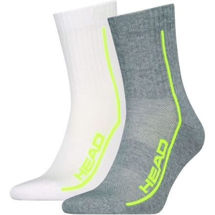 HEAD Short Crew Performance - 2 paar - Grey Melange / Wit - Maat 43/46