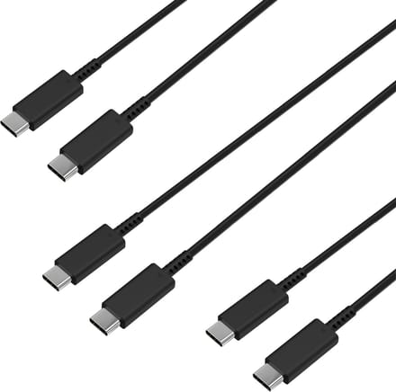 3X USB C naar USB C 5A Snellader Kabel Zwart - 1 meter - Oplaadkabel voor Samsung Galaxy S26 /S25