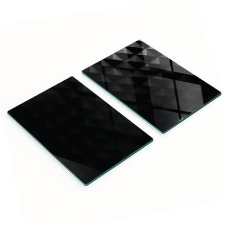 Decoratieve glazen serveerplanken voor snacks, abstract ontwerp, 2x40x52 cm