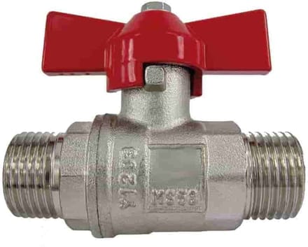 Kogelkraan 1/2 inch, Vleugelgreep, Messing, Buitendraad