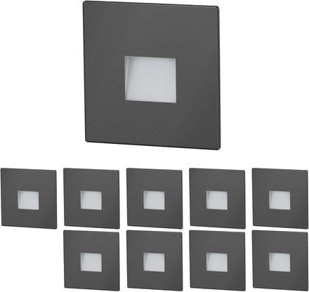 Traplamp LED - Wandlamp Inbouw - Buitenverlichting - IP65 Waterdicht - 85x85mm - Antraciet