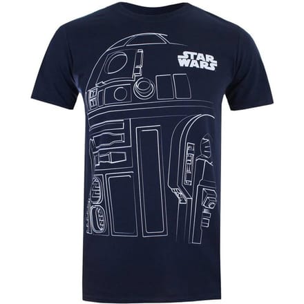 Star Wars Heren R2-D2 T-shirt (Marine / Wit)