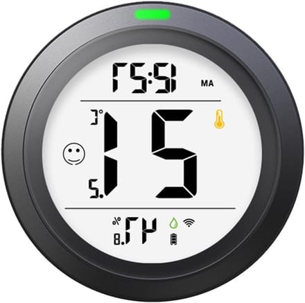 Slimme Sensor - Temperatuur Vochtigheid - Huisbewaking Binnen - App Afstandsbewaking - 40m² - Grijs