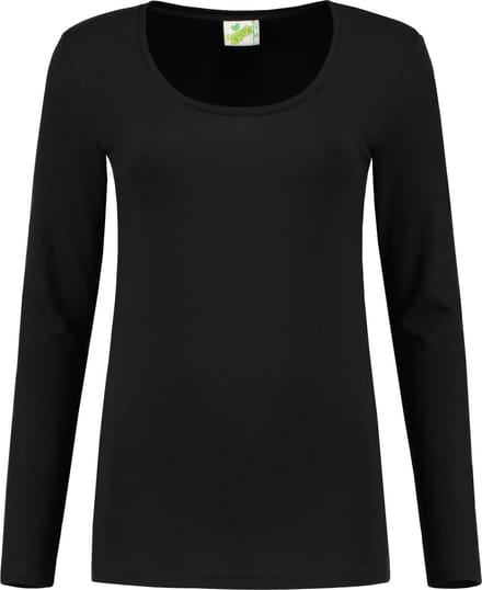 L&S T-shirt Crewneck cot/elast LS for her