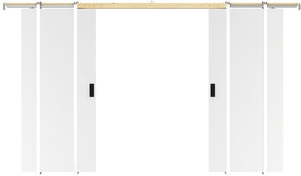 Vente-unique Dubbele schuifdeur met schuifsysteem - 2 x H205 x B63 cm - Mdf + wit pvc - VARIN II