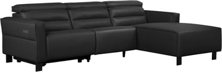 Carpari-3Zitsbank - 1 Elec. Relax - Zwart PU