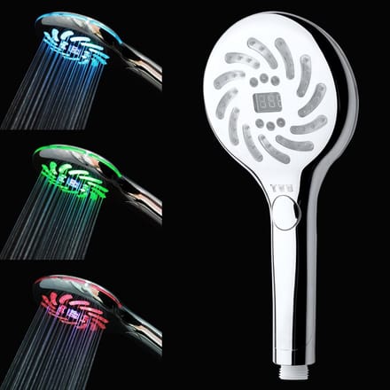 Verlichte Douchestraal met Digitale Temperatuurweergave, 3 Kleuren en 3 Modi voor een Luxe Douche-ervaring