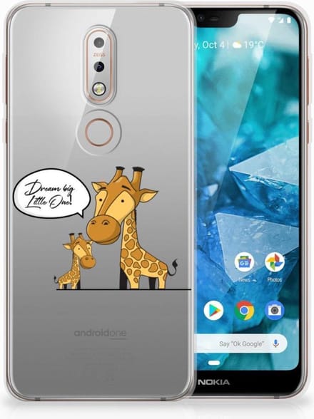 Nokia 7.1 Telefoonhoesje met Naam Giraffe