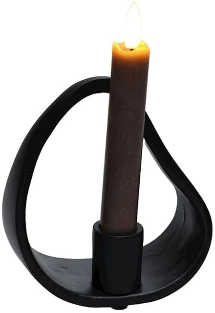 Kandelaar Rafaela | zwart - black | L12 x B6 x H13,5 cm