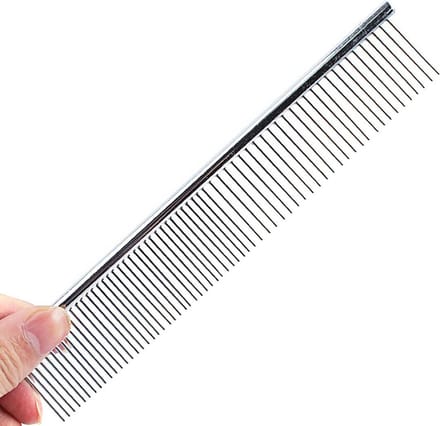 RVS hondenkam 20cm x 3,5cm - Metalen kam grof/fijn