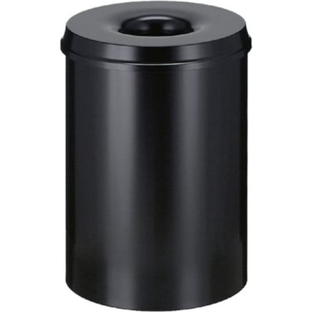 Papierbak met vlamdover Vepabins 30liter Ø33.5cm zwart