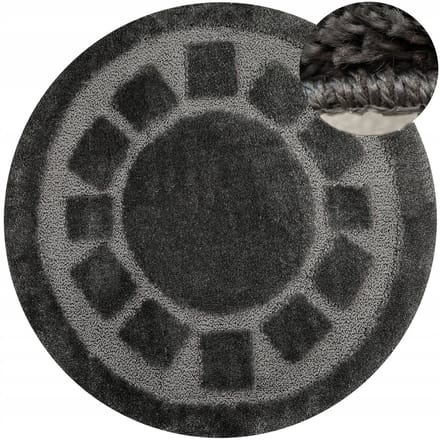 Ronde Antislip Badmat Ocean Donkergrijs Ø 100 cm