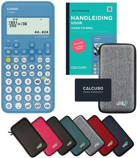 Casio fx-82NL+ incl. beschermhoes Lichtgrijs + Handleiding - Wetenschappelijke rekenmachine - Standaardset