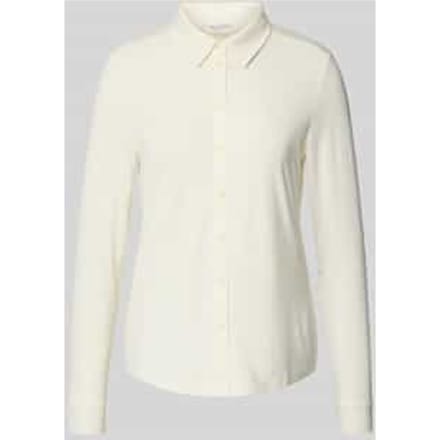 Overhemdblouse van viscosemix met platte kraag