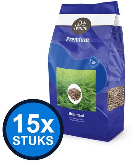 15x Deli Nature - Premium kempzaad 700gr - Vogelvoer - 700 g