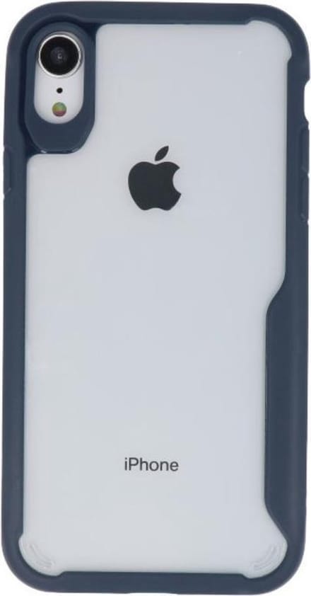 Navy Focus Transparant Hard Cases voor iPhone XR