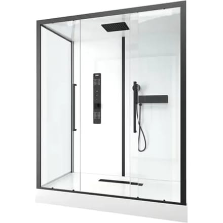 Aurlane Douchecabine Indus2 Xxl - Rechthoek - 85x160x215cm - Zwart/wit