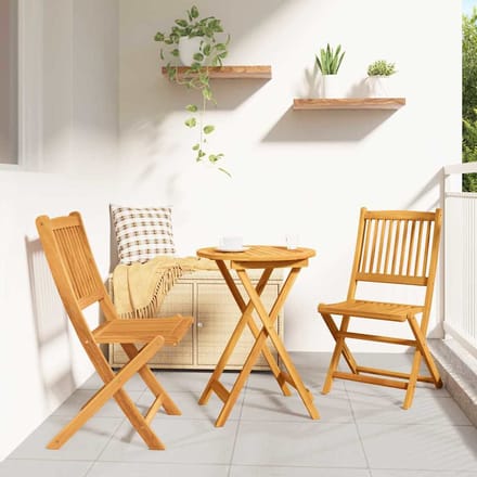 vidaXL - Tuin - Bistro - Set - 3 - st - Bruin - Massief - Acacia - Hout