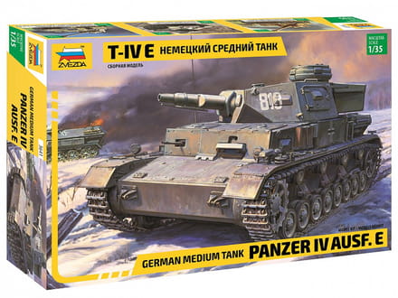 Zvezda Modelbouwpakket Militaire voertuigen - 3641 Pz.Kpfw. IV Ausf. E - German Medium Tank Plastic - 1:35 - Modelbouw