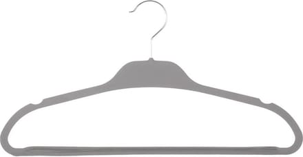 Set van 5x stuks kunststof/rubber kledinghangers grijs 45 x 24 cm - Kledingkast hangers/kleerhangers