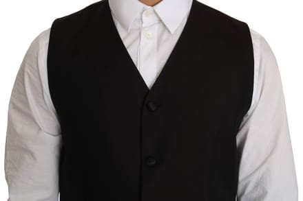Dolce & Gabbana Mannen Zwarte Zijden Jurk Waistcoat