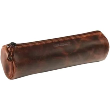 Maverick lederen pennenzak, rond, large, bruin