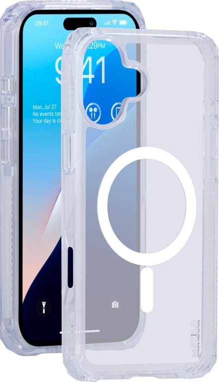 SoSkild iPhone 16 Defend heavy impact case met magnetische ring transparant