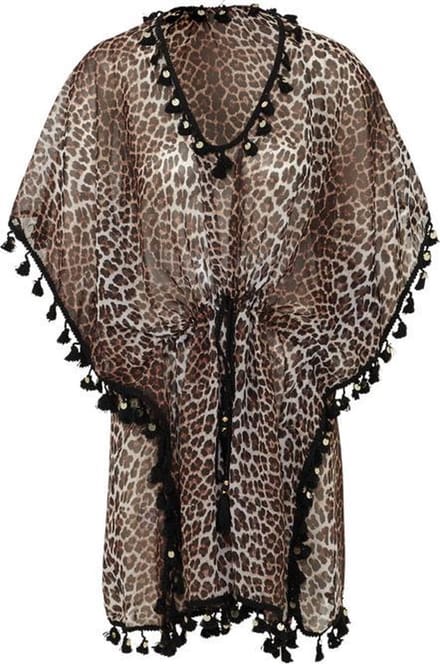 Overtop Dames Beach Zomerjurkje Kaftan Leopard One Size