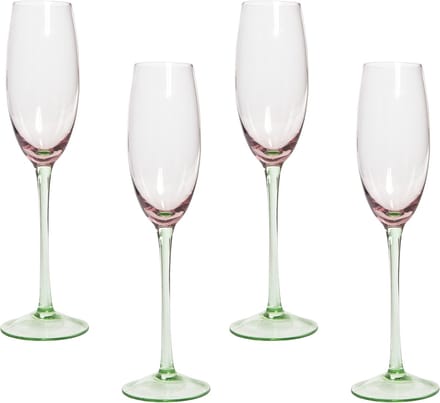 DIOPSIDE - Champagne glazen set van 4 - Pastelroze - Glas