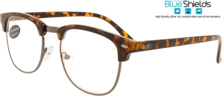 BlueShields RFD211 +1.50 Bobby Leesbril - Beeldschermbril - Blauw licht filter lens - Tortoise
