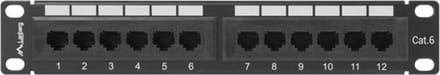 Lanberg PPU6-9012-B 12-Port Patch Panel 1U 10" Cat.6 UTP Black