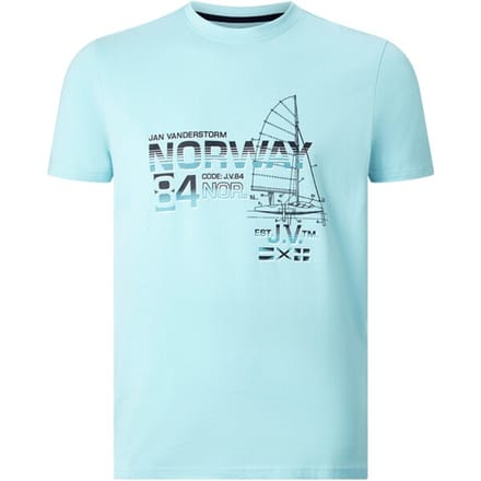 Jan Vanderstorm herren T-Shirt - 68/70 - turquoise - Plus Size