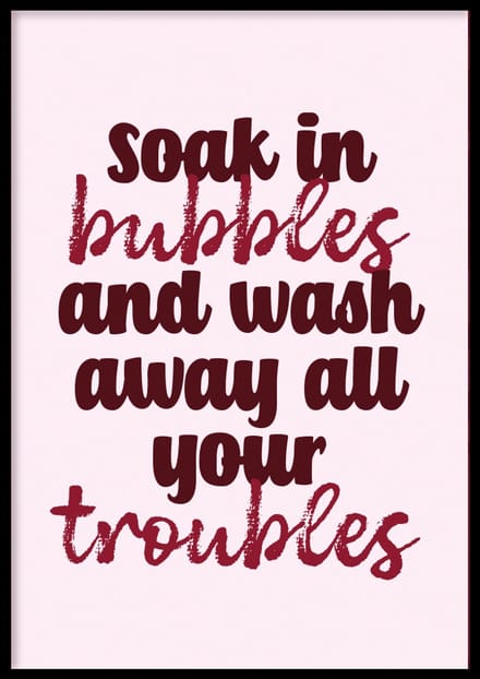 Poster Bubbles - 30x40 cm - WC Poster - WALLLL - Exclusief lijst - Professioneel fotopapier