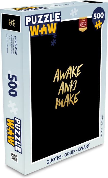 Puzzel Quotes - Goud - Zwart - Legpuzzel - Puzzel 500 stukjes