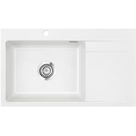 Systemceram Keradomo Stema 86 SL/ F sink left for flush installation with excenter operation, incl. tap hole 551102-12