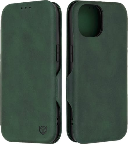 Hoesje geschikt voor Apple iPhone 15 - Techsuit Safe+ Book Wallet Case - Donkergroen