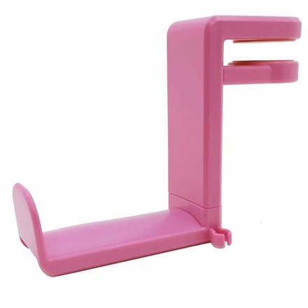 Hoofdtelefoonhouder - met haak - verstelbare bureauklem - 10,2*5*11,5 cm - roze