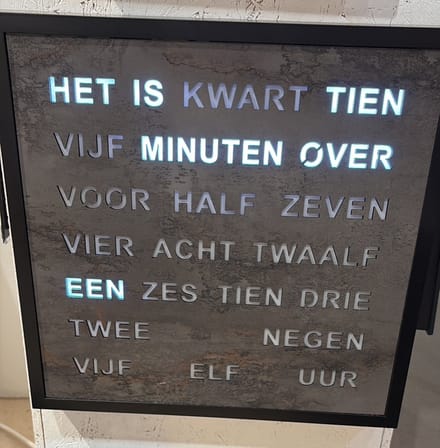 Intertime | Woordklok | Wandklok | 40x40 | Grijs -Marmer | Nederlands