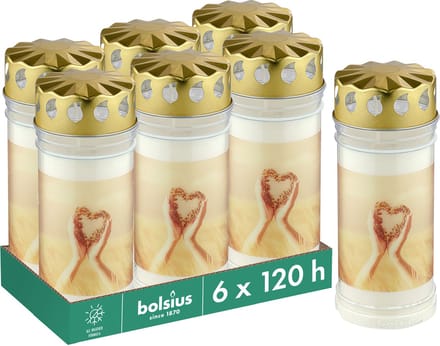 Bolsius - Herdenkingslicht - Krans - 6 stuks - 120 Branduren