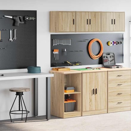 vidaXL - Garagekasten - 2 - st - Spaanplaat - Sonoma - eikenkleurig