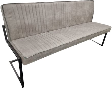 Eetkamerbank Charlie - 185 cm - Micro Leder - Grijs