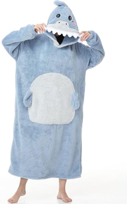 Draagbare Deken met Mouwen en Capuchon Unisex, Extreem Zacht en Warm