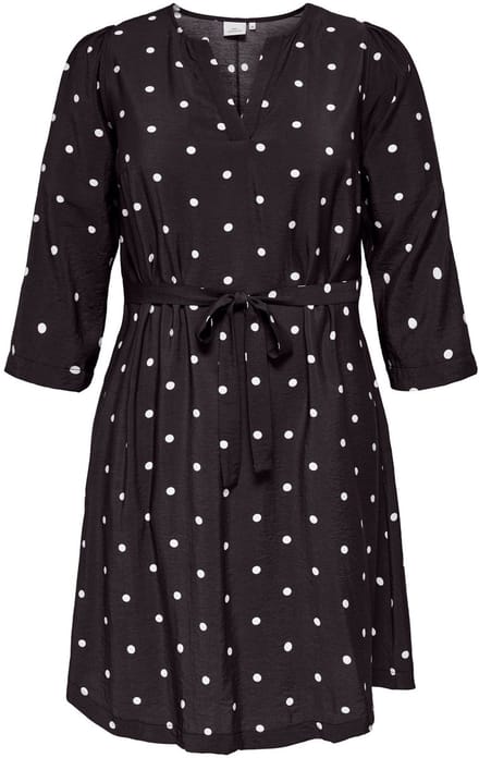 ONLY CARMAKOMA - CARCARRIE DOT 3/4 BLK DRESS AOP - Meisjes - Mini jurken