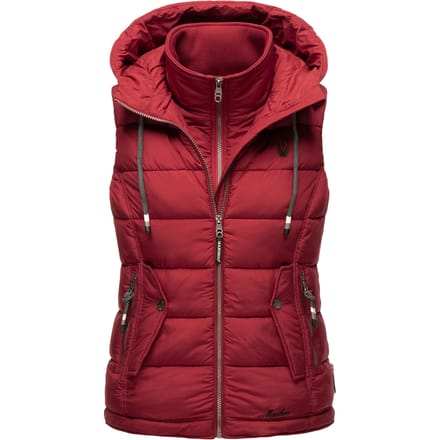 Marikoo dames gewatteerd vest – Taisaa, licht met capuchon & snackvak
