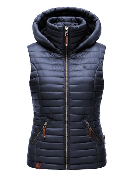Navahoo Dames Gewatteerde Bodywarmer Shadaa – Lichte Weste met Afneembare Capuchon