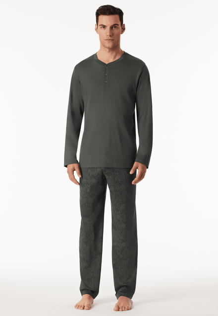 Schiesser – Fine Interlock – Pyjama – 182655 – Dark Green – Maat L