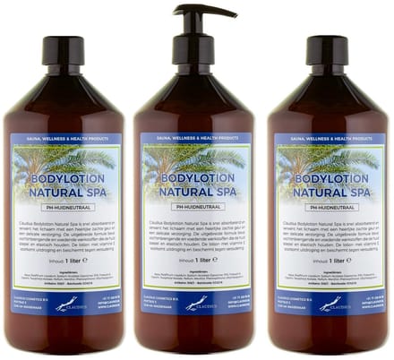 Bodylotion Natural Spa 1 Liter - met gratis pomp - set van 3 stuks