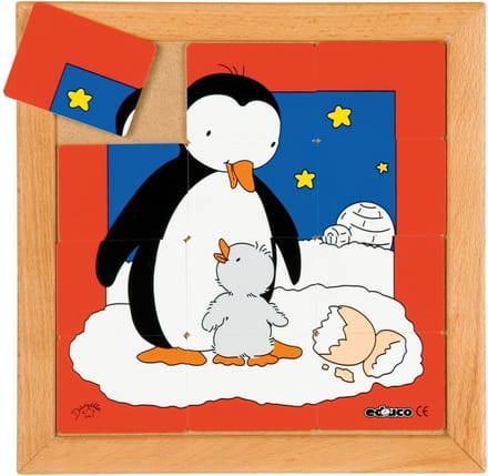 Dierenpuzzel Moeder en kind - Pinguïn - 12 stukjes - Educo
