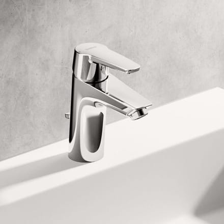 Hansapolo XL single hole basin mixer with waste 51502293